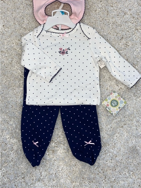 Little Me Other - Baby Polka Dot 3-Piece Set with Pink Accents